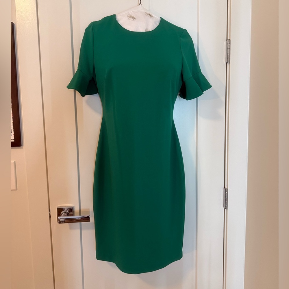 NWOT Calvin Klein Emerald Green Sheath Dress